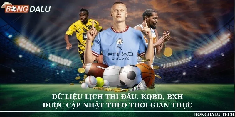 Dữ liệu lịch thi đấu, KQBD, BXH được cập nhật theo thời gian thực